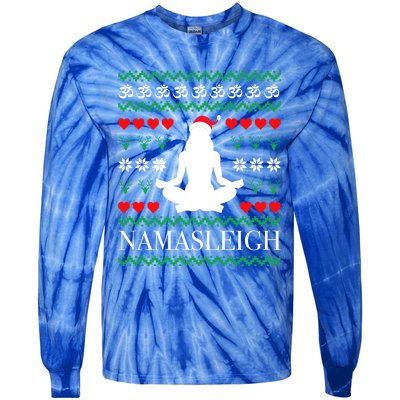 Namasleigh Christmas Yoga Om Namaste Yogi Festive Meaningful Gift Tie-Dye Long Sleeve Shirt