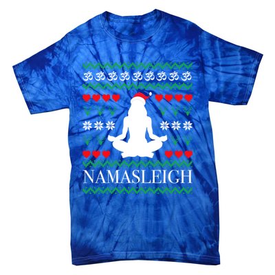 Namasleigh Christmas Yoga Om Namaste Yogi Festive Meaningful Gift Tie-Dye T-Shirt