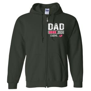 New Dad 1st Time Dad Est 2024 Promoted To Daddy 2024 Father Full Zip Hoodie