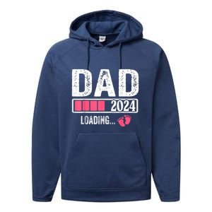 New Dad 1st Time Dad Est 2024 Promoted To Daddy 2024 Father Performance Fleece Hoodie