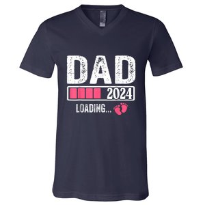 New Dad 1st Time Dad Est 2024 Promoted To Daddy 2024 Father V-Neck T-Shirt