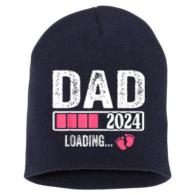 New Dad 1st Time Dad Est 2024 Promoted To Daddy 2024 Father Short Acrylic Beanie