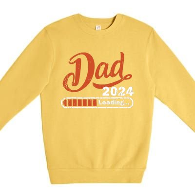 New Dad 1st Time Dad Est 2024 Promoted To Daddy 2024 Father Premium Crewneck Sweatshirt