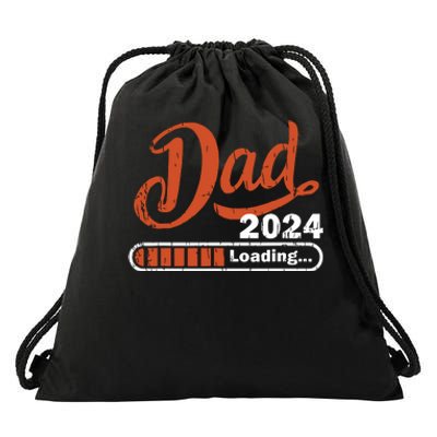 New Dad 1st Time Dad Est 2024 Promoted To Daddy 2024 Father Drawstring Bag