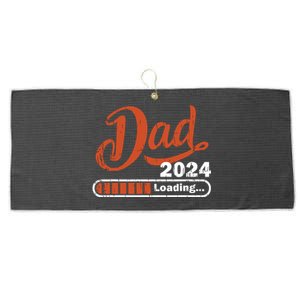 New Dad 1st Time Dad Est 2024 Promoted To Daddy 2024 Father Large Microfiber Waffle Golf Towel