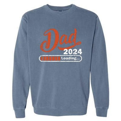 New Dad 1st Time Dad Est 2024 Promoted To Daddy 2024 Father Garment-Dyed Sweatshirt