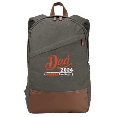 New Dad 1st Time Dad Est 2024 Promoted To Daddy 2024 Father Cotton Canvas Backpack