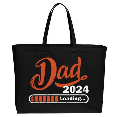 New Dad 1st Time Dad Est 2024 Promoted To Daddy 2024 Father Cotton Canvas Jumbo Tote