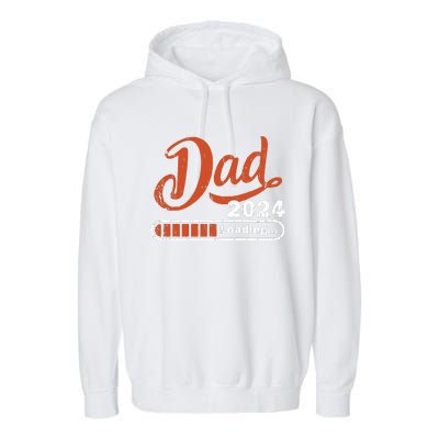 New Dad 1st Time Dad Est 2024 Promoted To Daddy 2024 Father Garment-Dyed Fleece Hoodie