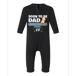 New Dad 1st Time Dad Est 2024 Promoted To Daddy 2024 Father Infant Fleece One Piece