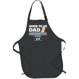 New Dad 1st Time Dad Est 2024 Promoted To Daddy 2024 Father Full-Length Apron With Pockets