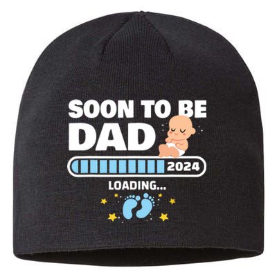 New Dad 1st Time Dad Est 2024 Promoted To Daddy 2024 Father Sustainable Beanie