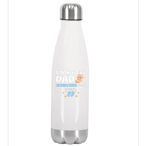 New Dad 1st Time Dad Est 2024 Promoted To Daddy 2024 Father Stainless Steel Insulated Water Bottle