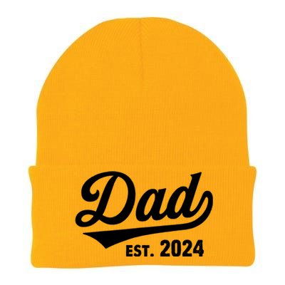 New Dad 1st Time Dad Est 2024 Promoted To Daddy 2024 Father Knit Cap Winter Beanie