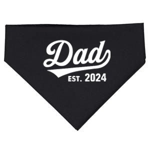 New Dad 1st Time Dad Est 2024 Promoted To Daddy 2024 Father USA-Made Doggie Bandana