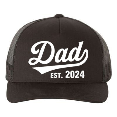 New Dad 1st Time Dad Est 2024 Promoted To Daddy 2024 Father Yupoong Adult 5-Panel Trucker Hat