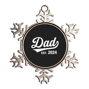 New Dad 1st Time Dad Est 2024 Promoted To Daddy 2024 Father Metallic Star Ornament