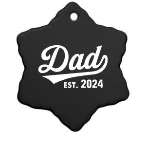 New Dad 1st Time Dad Est 2024 Promoted To Daddy 2024 Father Ceramic Star Ornament