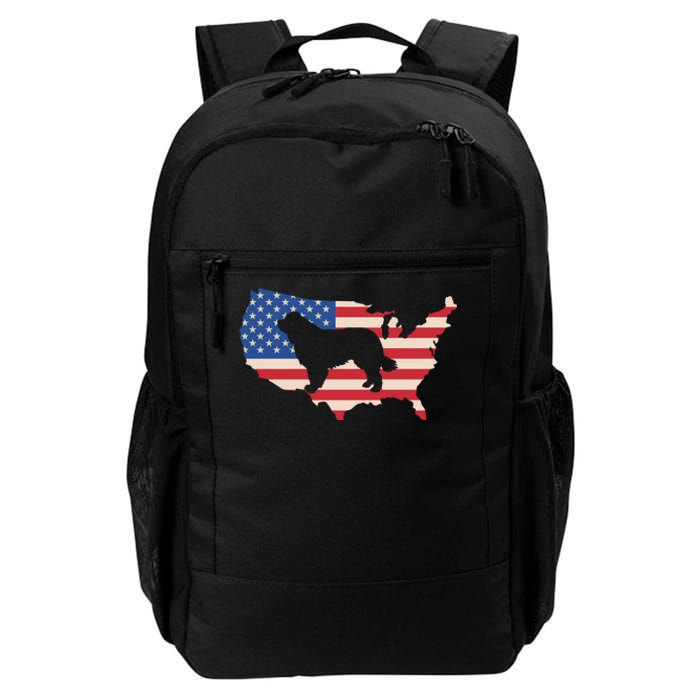 Newfie Dog America Flag Patriotic Dog Lover Gift Daily Commute Backpack