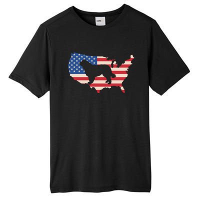 Newfie Dog America Flag Patriotic Dog Lover Gift Tall Fusion ChromaSoft Performance T-Shirt