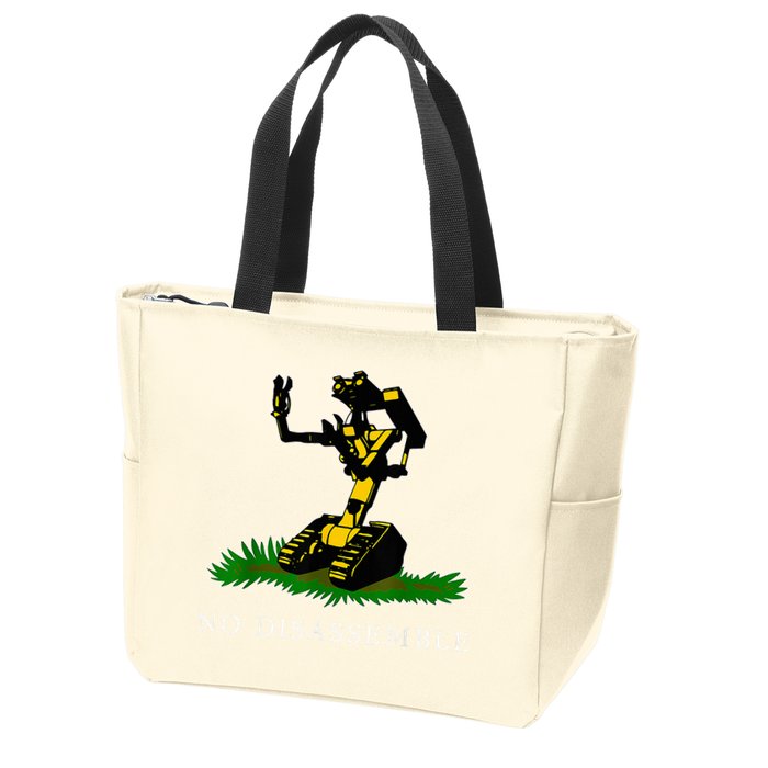 No Disassemble Apparel Zip Tote Bag