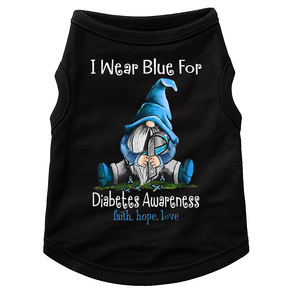 November Diabetes Awareness Month Funny Gnomes Wear Blue Doggie Tank