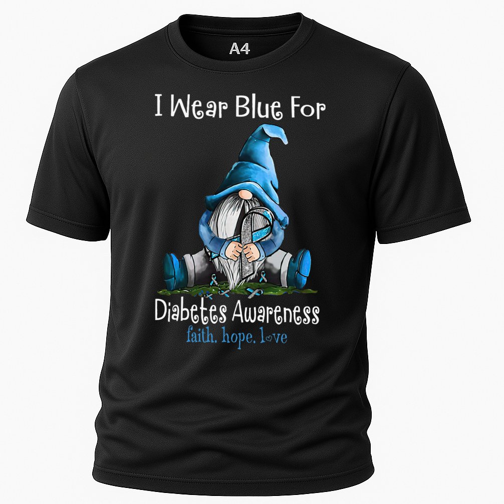 November Diabetes Awareness Month Funny Gnomes Wear Blue Cooling Performance Crew T-Shirt