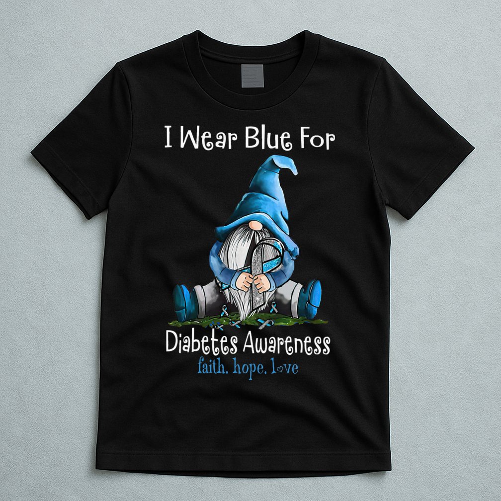 November Diabetes Awareness Month Funny Gnomes Wear Blue T-Shirt