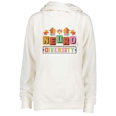 Neuro Diversity Autism Awareness Month Gift Womens Funnel Neck Pullover Hood