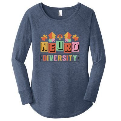 Neuro Diversity Autism Awareness Month Gift Women's Perfect Tri Tunic Long Sleeve Shirt