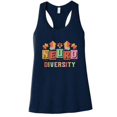 Neuro Diversity Autism Awareness Month Gift Women's Racerback Tank