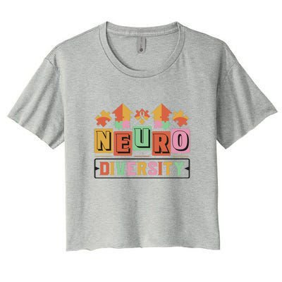 Neuro Diversity Autism Awareness Month Gift Women's Crop Top Tee