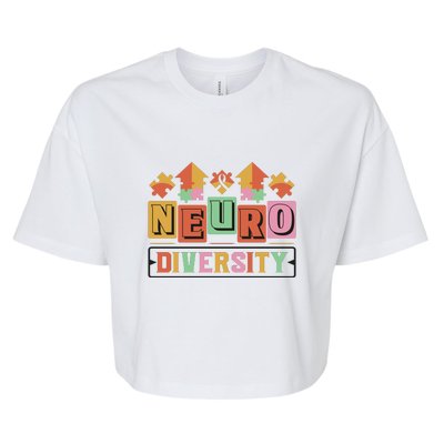 Neuro Diversity Autism Awareness Month Gift Bella+Canvas Jersey Crop Tee