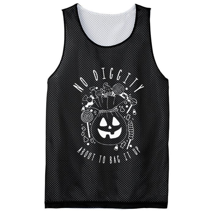 No Diggity About To Bag It Up Trick Or Treat Candy Halloween Mesh Reversible Basketball Jersey Tank