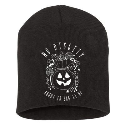 No Diggity About To Bag It Up Trick Or Treat Candy Halloween Short Acrylic Beanie