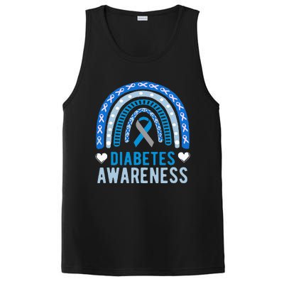 National Diabetes Awareness Month blue ribbon Rainbow PosiCharge Competitor Tank