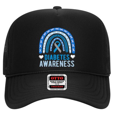 National Diabetes Awareness Month blue ribbon Rainbow Trucker Hat