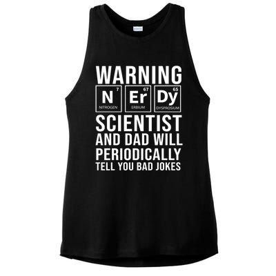 Nerdy Dad And Scientist Will Periodically Tell Bad Jokes Great Gift Ladies PosiCharge Tri-Blend Wicking Tank