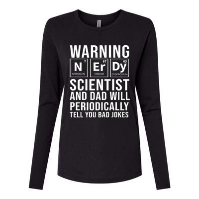 Nerdy Dad And Scientist Will Periodically Tell Bad Jokes Great Gift Womens Cotton Relaxed Long Sleeve T-Shirt