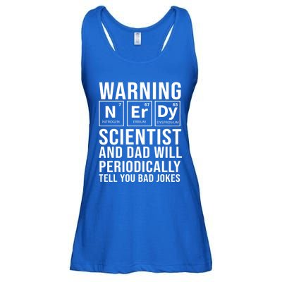 Nerdy Dad And Scientist Will Periodically Tell Bad Jokes Great Gift Ladies Essential Flowy Tank