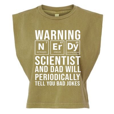 Nerdy Dad And Scientist Will Periodically Tell Bad Jokes Great Gift Garment-Dyed Women's Muscle Tee