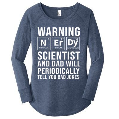 Nerdy Dad And Scientist Will Periodically Tell Bad Jokes Great Gift Women's Perfect Tri Tunic Long Sleeve Shirt