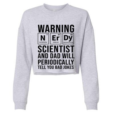 Nerdy Dad And Scientist Will Periodically Tell Bad Jokes Great Gift Cropped Pullover Crew