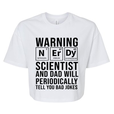 Nerdy Dad And Scientist Will Periodically Tell Bad Jokes Great Gift Bella+Canvas Jersey Crop Tee