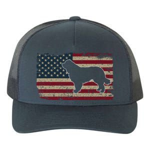 Newfie Dog America Flag Patriotic Dog Lover Gift Yupoong Adult 5-Panel Trucker Hat