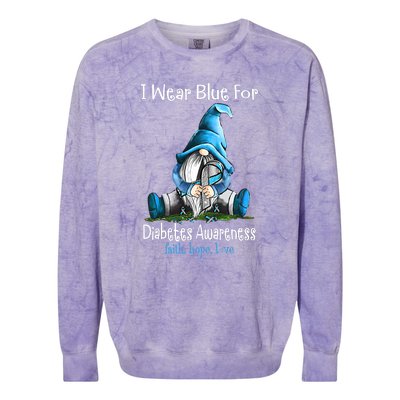 November Diabetes Awareness Funny Gnomes Wear Blue Colorblast Crewneck Sweatshirt