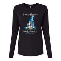 November Diabetes Awareness Funny Gnomes Wear Blue Womens Cotton Relaxed Long Sleeve T-Shirt