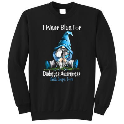 November Diabetes Awareness Funny Gnomes Wear Blue Sweatshirt