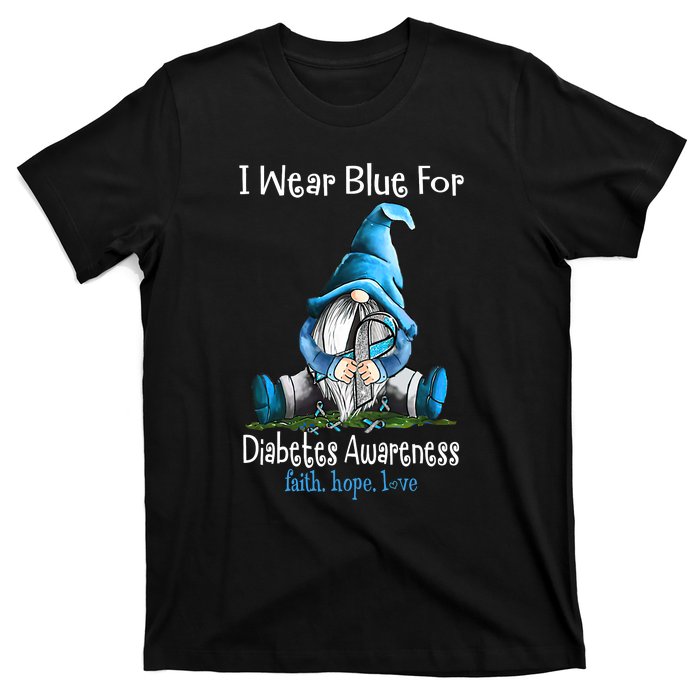 November Diabetes Awareness Funny Gnomes Wear Blue T-Shirt