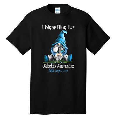 November Diabetes Awareness Funny Gnomes Wear Blue Tall T-Shirt